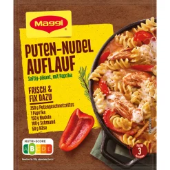 Maggi Fix Für Puten Nudel Auflauf Mit Paprika Saftig Und Pikant 39g