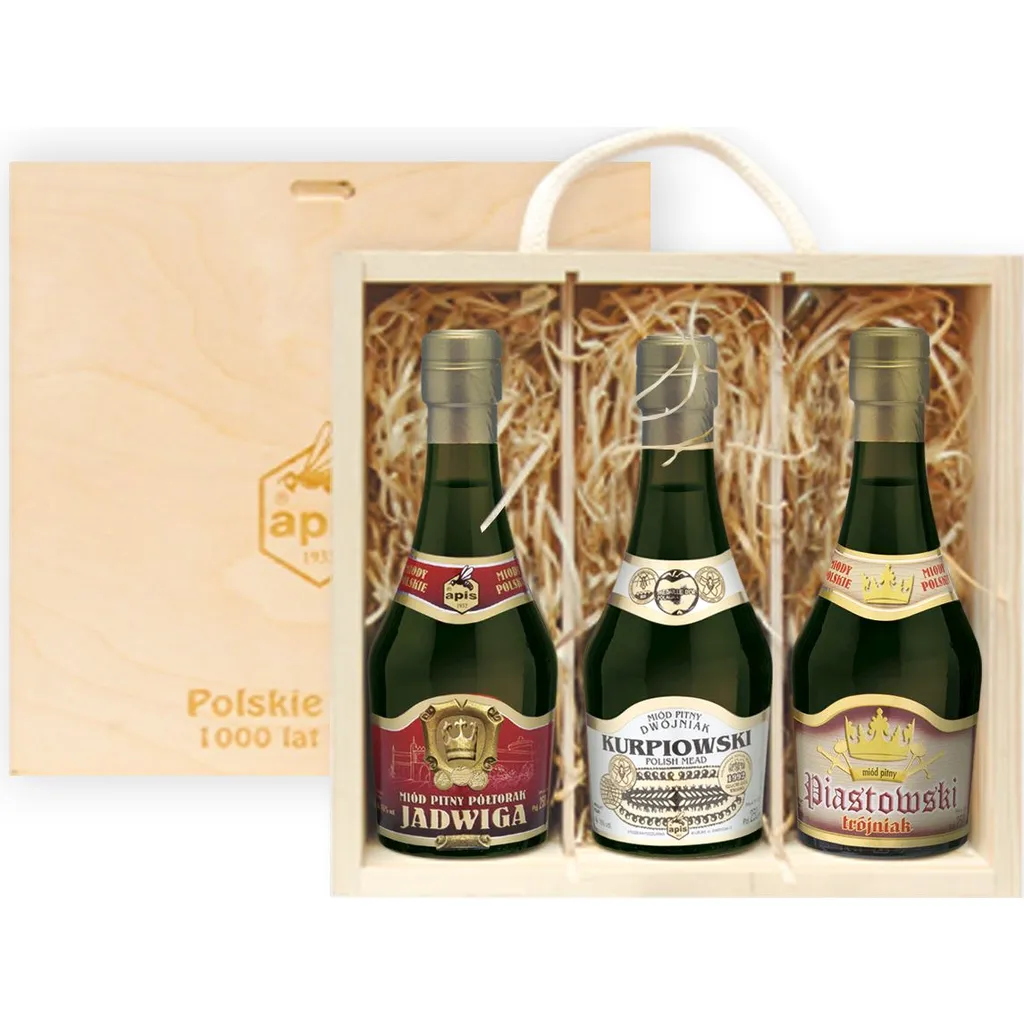 Ami Honey Set Mit 3 Mets |Honigwein Jadwiga Pó³taorak-Einhalber, Kurpiowski Dwójniak-Halber, Piastowski Trójniak-Drittel| Geschenkset In Einer Leichten Holzbox | 750ml | 13-16% Alkohol Metwein 1 Ami Honey Set Mit 3 Mets |Honigwein Jadwiga Pó³taorak-Einhalber, Kurpiowski Dwójniak-Halber, Piastowski Trójniak-Drittel| Geschenkset In Einer Leichten Holzbox | 750ml | 13-16% Alkohol Metwein