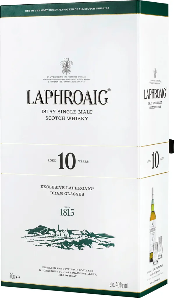 Laphroaig 10 Jahre Mit 2 Gläsern Single Malt Scotch Whisky 0,7l, Alc. 40 Vol.-% 9 Laphroaig 10 Jahre Mit 2 Gläsern Single Malt Scotch Whisky 0,7l, Alc. 40 Vol.-% – Bild 9