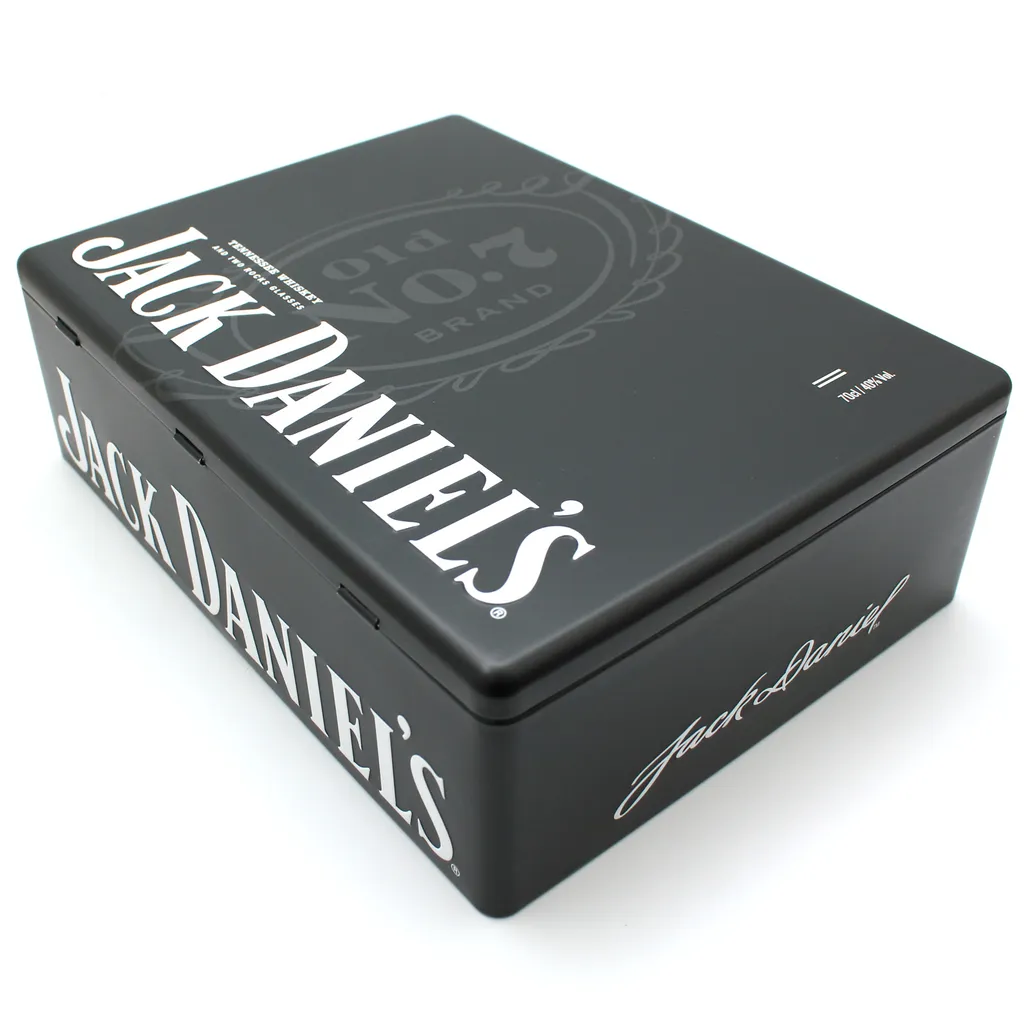 Jack Daniels Old Nr. 7 - Tennessee Whiskey - Sammlerdose Mit 2 Gläsern 1 Jack Daniels Old Nr. 7 - Tennessee Whiskey - Sammlerdose Mit 2 Gläsern