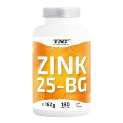 TNT Zink 25-BG Hochwertiges Zinkbisglycinat, Höchste Bioverfügbarkeit 180 Tabletten Ohne Geschmack