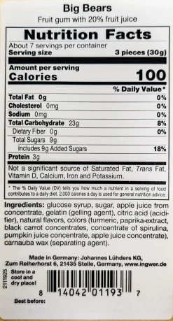 Lühders LÜHDERS - 3 X Big Bären (200g) -Essen Verkäufe c97cbaf53ad4588323e0d6485d57a296