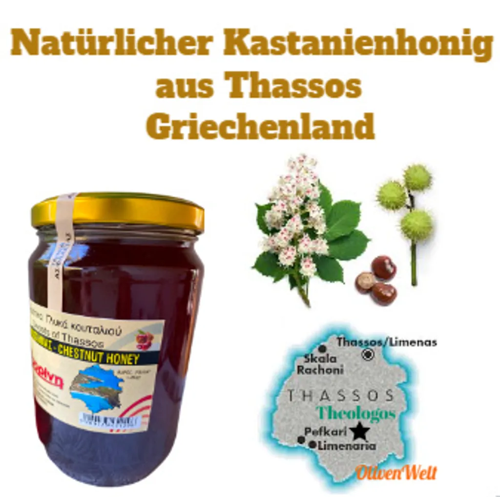OLIS S.A. Natürlicher Bienen KASTANIENHONIG Aus Insel Thassos - 0,960 Kg Netto (Glas Verpackung) 1 OLIS S.A. Natürlicher Bienen KASTANIENHONIG Aus Insel Thassos - 0,960 Kg Netto (Glas Verpackung)