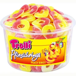 Trolli Pfirsichringe Fruchtgummi Schaumgummi Wiederverschließbar 1200g