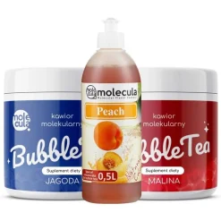 Molecula Bubble Tea Set 2x Fruchtperlen 1x Sirup 15x Becher 15x Strohhalme Popping Boba