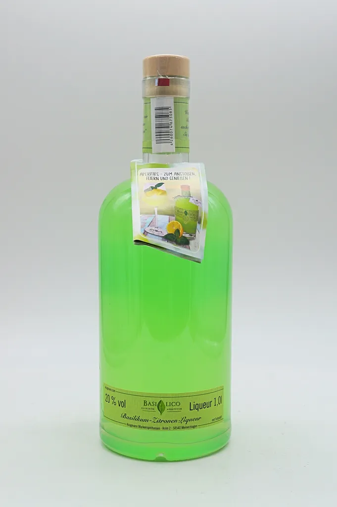 Basilico Basilikum Zitronen Liqueur 1 L 2 Basilico Basilikum Zitronen Liqueur 1 L – Bild 2
