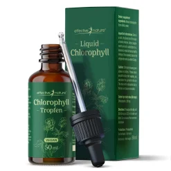 Effective Nature - Liquid Chlorophyll Tropfen Aus Alfalfa - 50 Ml - Ohne Konservierungsstoffe - Besonders Natürliches, Flüssiges Chlorophyll