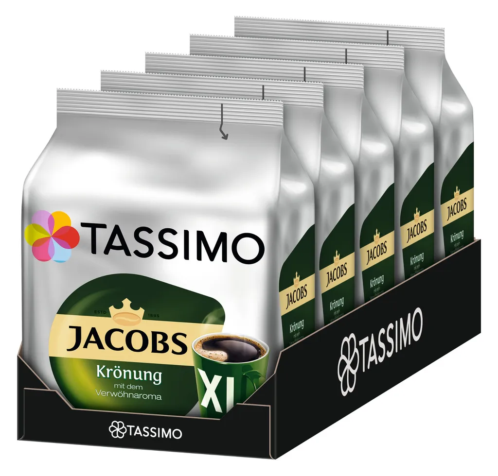 TASSIMO Jacobs Krönung XL 5er Pack Kaffee T Discs Kaffee Kapseln 5 X 16 Getränke 1 TASSIMO Jacobs Krönung XL 5er Pack Kaffee T Discs Kaffee Kapseln 5 X 16 Getränke