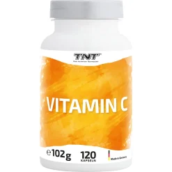 TNT Vitamin C (750mg) Hilft Dem Immunsystem, Mindert Müdigkeit Und Erschöpfung 120 Kapseln Ohne Geschmack