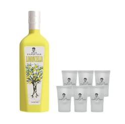Mixcompany Don Pasquale Set Limoncello 0,7L (30% Vol) + 6x Shotglas Gläser Gratis - Likör Limoncello Zitrone - [Enthält Sulfite]