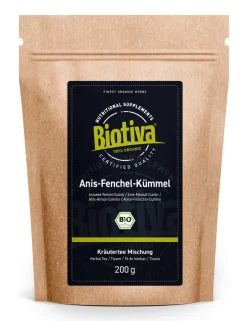 Biotiva Anis-Fenchel-Kümmel Tee 200g Aus Biologischem Anbau