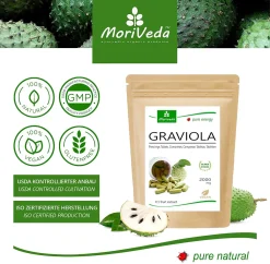 AMTEC MoriVeda® - Graviola Presslinge 120 X 2000mg Frucht Extrakt 4:1 Vegan, – Sauersack (1x120 Tabs) -Essen Verkäufe d616f36c2a6d8f80833ef2113a44c972