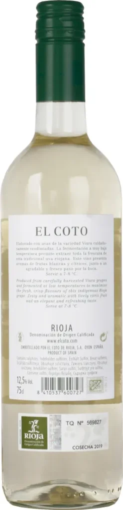 El Coto De Rioja Blanco 12% 0,75L (E) -Essen Verkäufe d64210e5f92112c8c413e25cfb5437a2