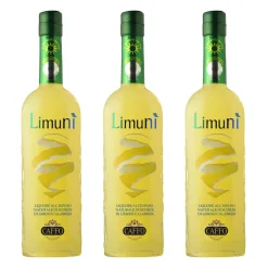 Caffo Deutschland GmbH Limuni Limoncello Del Sud Zitronenlikör 3er Set, Spirituose, Alkohol, Flasche, 28 %, 3x500 Ml
