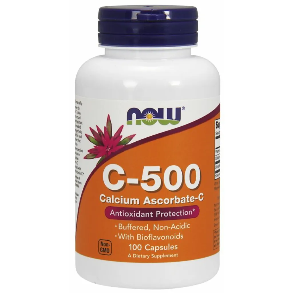 NOW Foods Vitamin C-500 Calcium-Ascorbat-C - 100 Kapseln 5 NOW Foods Vitamin C-500 Calcium-Ascorbat-C - 100 Kapseln – Bild 5