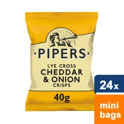 Pipers Crisps Pipers - Cheddar & Onion Chips - 24 Mini Beutel -Essen Verkäufe dcc957811e5226ce1cbf26d2c0ac7f5d