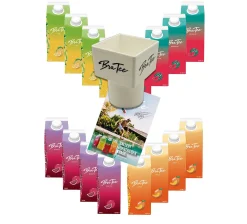 Mixcompany Capital BraTee 16er Tasting Set Eistee Je 750ml + Gratis Getränkehalter + Autogrammkarte BRATEE Ice Tea 4x Wassermelone 4x Zitrone 4x Pfirsich 4x Granatapfel - Mit Capi-Qualitäts-Siegel