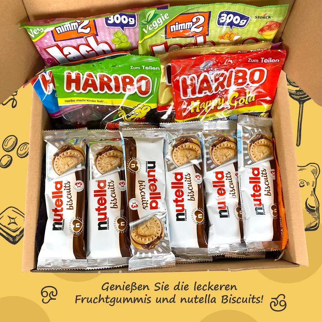Genussleben Box Mit 1 Kg Lachgummi,1 Kg Haribo & 10x Leckeren Nutella Biscuits 3 Genussleben Box Mit 1 Kg Lachgummi,1 Kg Haribo & 10x Leckeren Nutella Biscuits – Bild 3