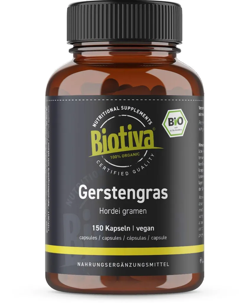 Good Organics GmbH Biotiva Gerstengras (150 Kapseln) Aus Biologischem Anbau 1 Good Organics GmbH Biotiva Gerstengras (150 Kapseln) Aus Biologischem Anbau
