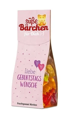 LAVIDA Süße Bärchen Für Dich - Liebe Geburtstagswünsche - Fruchtgummi Bärchen - Geburtstagsgeschenk