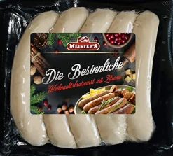 Meisters Wurst- Und Fleischwaren Bautzen Weihnachtsbratwurst Oberlausitz | Die Besinnliche Bratwurst Für Weihnachten Mit Zitrone Verfeinert | Grillwurst Bratwürste Für Pfanne Und Grill (1000g)