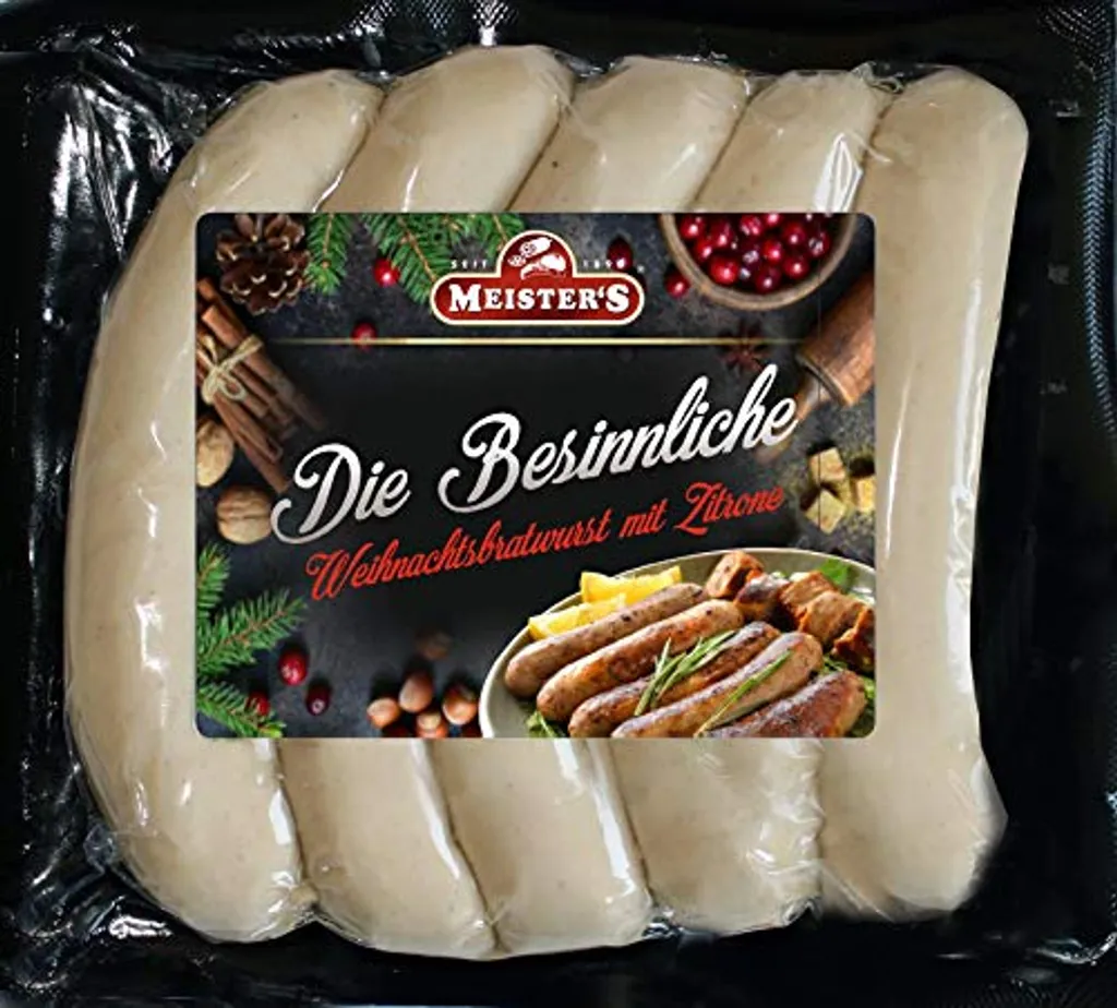 Meisters Wurst- Und Fleischwaren Bautzen Weihnachtsmarkt Bratwurst Fein Oberlausitz | Die Besinnliche Bratwurst Für Weihnachten Mit Einem Hauch Zitrone Verfeinert | Grillwurst Für Pfanne Und Grill (500g) 1 Meisters Wurst- Und Fleischwaren Bautzen Weihnachtsmarkt Bratwurst Fein Oberlausitz | Die Besinnliche Bratwurst Für Weihnachten Mit Einem Hauch Zitrone Verfeinert | Grillwurst Für Pfanne Und Grill (500g)