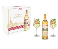 Lillet Geschenkset - Lillet Blanc Aperitiv De France 750ml (17% Vol) + 2 Lillet Gläser