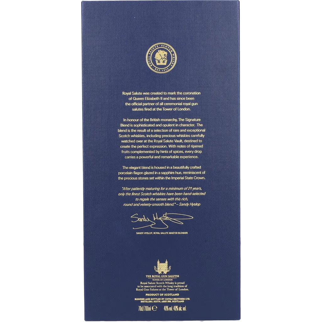 Chivas Regal Royal Salute 21 Jahre Blended Scotch Whisky In Geschenkpackung | 40 % Vol | 0,7 L 16 Chivas Regal Royal Salute 21 Jahre Blended Scotch Whisky In Geschenkpackung | 40 % Vol | 0,7 L – Bild 16