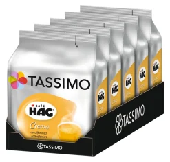 TASSIMO Café HAG Entkoffeiniert 5er Pack T Discs Kaffee Kapseln 5 X 16 Getränke