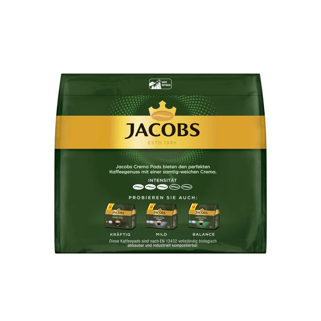 JACOBS Pads Crema Classic 270 Getränke - 15x18 Kaffeepads Senseo Kompatibel 5 JACOBS Pads Crema Classic 270 Getränke - 15x18 Kaffeepads Senseo Kompatibel – Bild 5