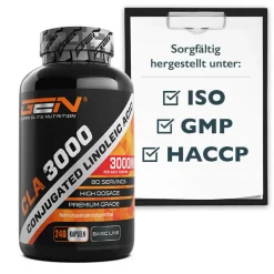 GEN® CLA - 180 Kapseln Mit Jeweils 1000 Mg - Einführungspreis - Hochdosiert Mit 3000 Mg Pro Tagesportion - Labor - Konjugierte Linolsäure Fettsäure - - German Elite Nutrition -Essen Verkäufe e82eff6b28d31b0fc3df3eea6c1734ea