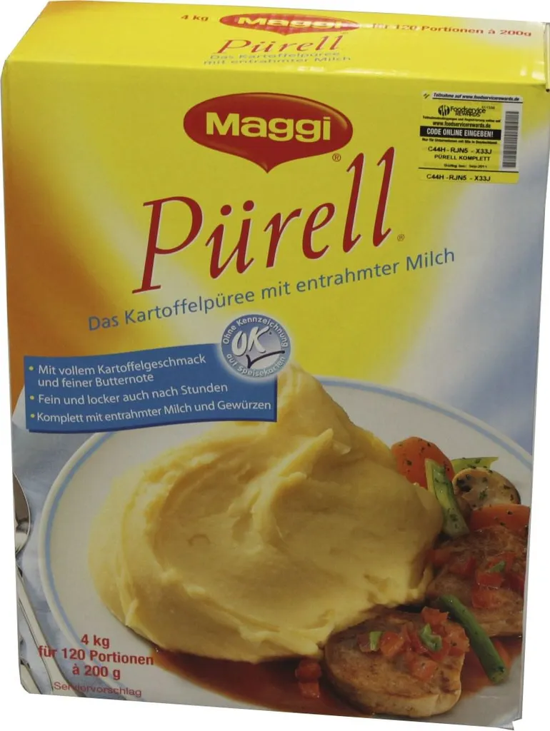 Maggi Pürell Kartoffelpüree Mit Entrahmter Milch Und Butternote 4000g 3 Maggi Pürell Kartoffelpüree Mit Entrahmter Milch Und Butternote 4000g – Bild 3