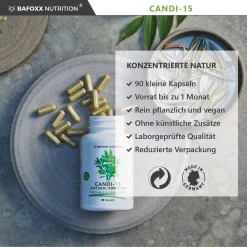 BAFOXX Nutrition® CANDI-15 Natural Komplex - 90 Kapseln Hochdosiert - Naturprodukt Mit 15 Pflanzlichen Zutaten U.a. Neem 8 BAFOXX Nutrition® CANDI-15 Natural Komplex - 90 Kapseln Hochdosiert - Naturprodukt Mit 15 Pflanzlichen Zutaten U.a. Neem -Essen Verkäufe ec2c005cb12fd6af8f4eb4b3de5e30d5