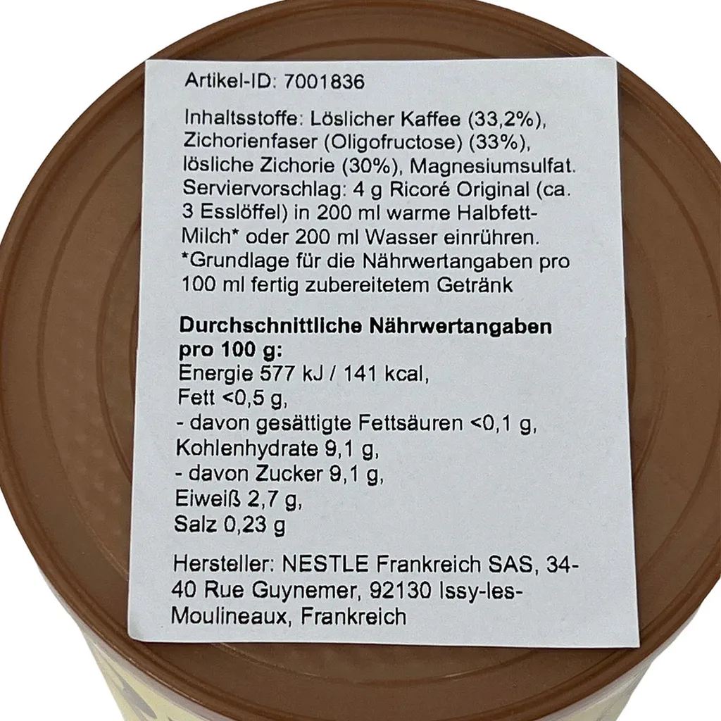 NESTLE Frankreich SAS, 34-40 Rue Guynemer, 92130 Issy-les-Moulineaux Nestle Ricore L'instant Douceur Instant Kaffee Mit Extrakten Aus Der Zichorie Wurzel 260 Gramm 6 NESTLE Frankreich SAS, 34-40 Rue Guynemer, 92130 Issy-les-Moulineaux Nestle Ricore L'instant Douceur Instant Kaffee Mit Extrakten Aus Der Zichorie Wurzel 260 Gramm – Bild 6