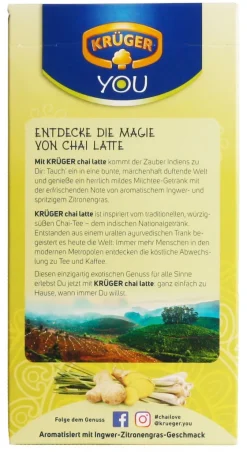 Krüger Family Krüger You Chai Latte Typ Ingwer-Zitronengras Fresh India Extra Cremig | 10 Portionen -Essen Verkäufe f257984e6930ff0d1a7aab87a578857f