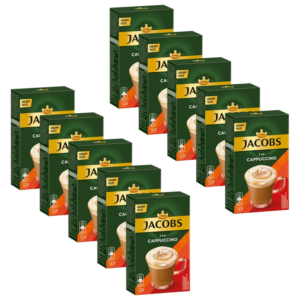 JACOBS Löskaffee Typ Cappuccino 10 X 8 Sticks - 80 Getränke Instantkaffee 1 JACOBS Löskaffee Typ Cappuccino 10 X 8 Sticks - 80 Getränke Instantkaffee