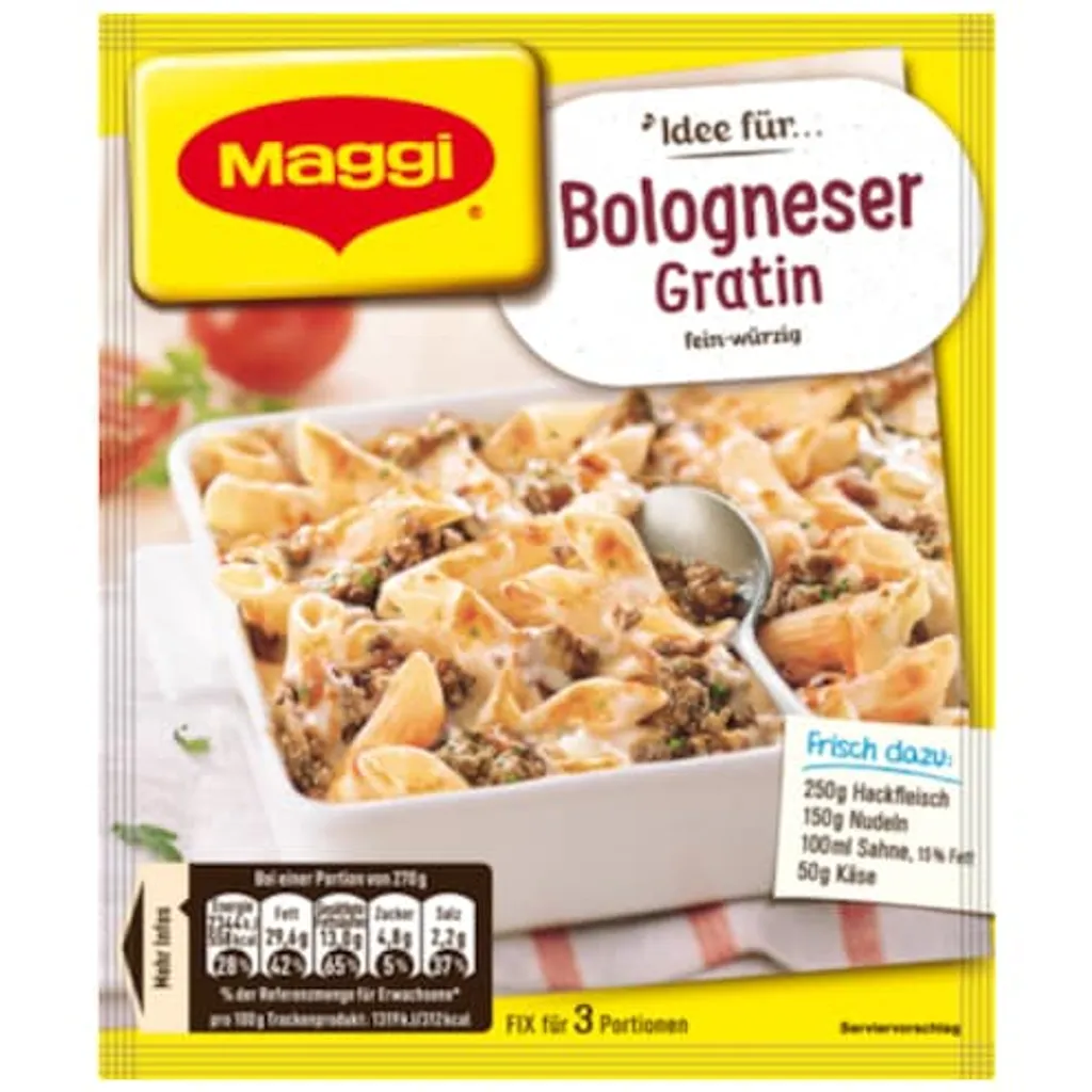 Maggi Fix Für Bologneser Gratin Fein Würzig Für Leckere Aufläufe 35g 5 Maggi Fix Für Bologneser Gratin Fein Würzig Für Leckere Aufläufe 35g – Bild 5