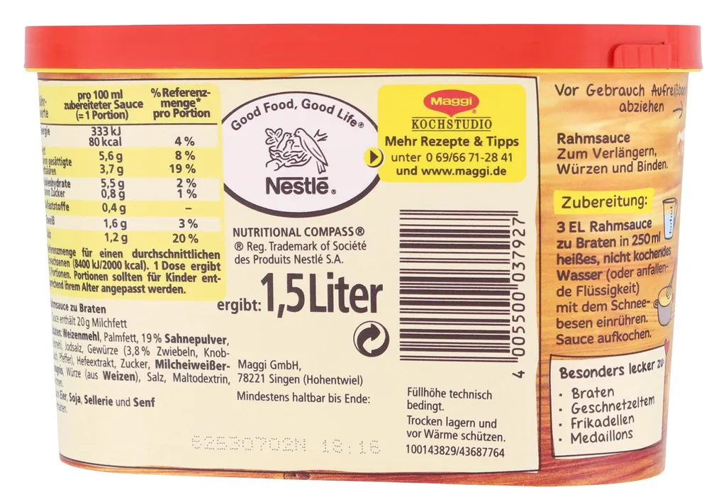 Maggi Rahm Sauce Zu Braten Ideal Zu Schnitzel Und Geschnetzeltem 228g 5 Maggi Rahm Sauce Zu Braten Ideal Zu Schnitzel Und Geschnetzeltem 228g – Bild 5