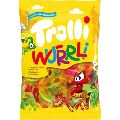 Trolli Wurrli Fruchtig Süße Fruchtgummi Würmer Aus Fruchtsaft 200g