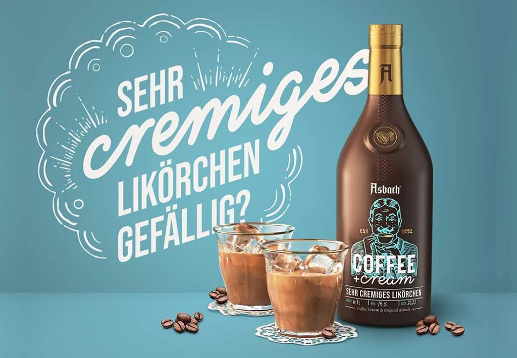ASBACH COFFEE + CREAM 0,7L Alc 15% Vol. "SEHR CREMIGES LIKÖRCHEN" 2 ASBACH COFFEE + CREAM 0,7L Alc 15% Vol. "SEHR CREMIGES LIKÖRCHEN" – Bild 2
