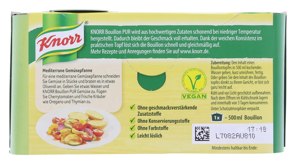 Knorr Bouillon Pur Gemüse 6x28g 3 Knorr Bouillon Pur Gemüse 6x28g – Bild 3