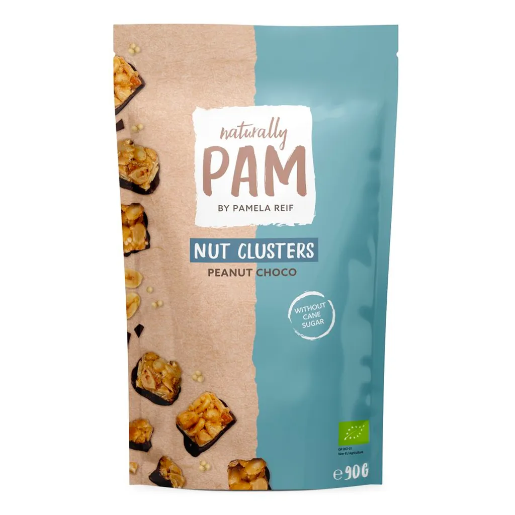 Naturally Pam By Pamela Reif | Nut Cluster | Nuss Snack | 1 X 90g | Peanut Choco 1 Naturally Pam By Pamela Reif | Nut Cluster | Nuss Snack | 1 X 90g | Peanut Choco