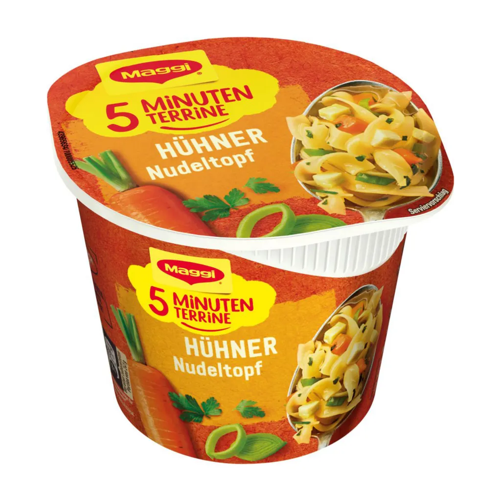Maggi 5 Minuten Terrine Hühner Nudeltopf Würziger Geschmack 41g 1 Maggi 5 Minuten Terrine Hühner Nudeltopf Würziger Geschmack 41g